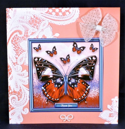 Mounted Butterfly Card Topper - Red by Michelle Chivers
