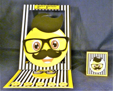 Forever Framed Easel Card - Manly Emoticon by Michelle Chivers