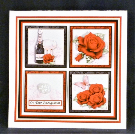 ANNIVERSARY ROSE SQUARES  7.5 Quick Layer Card & Insert Mini Kit by Michelle Chivers