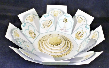 Pale green & white wedding day exploding box card by Michelle Chivers