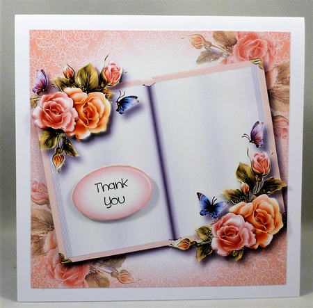 Blank Open Book - Rosy Glow Roses by Michelle Chivers