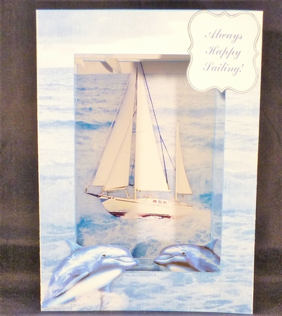 Sailing The Deep Blue Sea 3D Pop Out Concertina Scenic Box Card Kit With Matching Envelope by Michelle Chivers