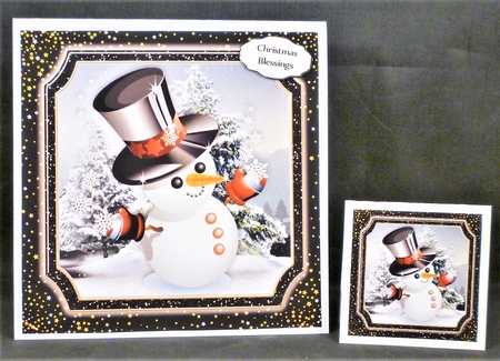 Cute Snowman In Top Hat 8x8 by Michelle Chivers