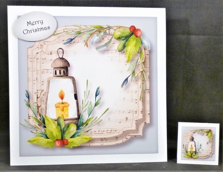 Sheet Music Watercolour Christmas - Lamp 8x8 by Michelle Chivers