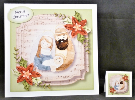 Sheet Music Watercolour Christmas - Nativity 8x8 by Michelle Chivers