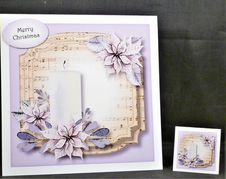 Sheet Music Watercolour Christmas - Lilac Candle 8x8 by Michelle Chivers