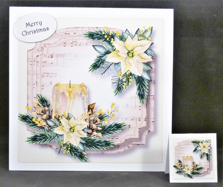 Sheet Music Watercolour Christmas - Cream 8x8 by Michelle Chivers
