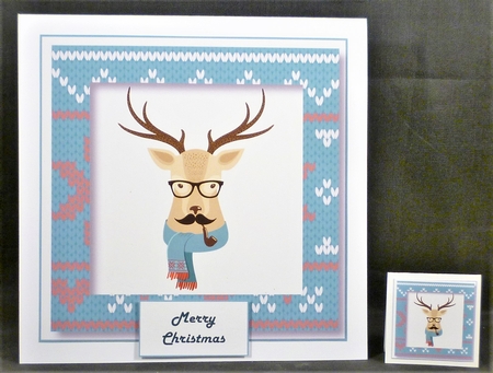 Hipster Christmas - Stag 8x8 by Michelle Chivers