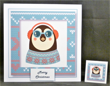 Hipster Christmas - Penguin 8x8 by Michelle Chivers