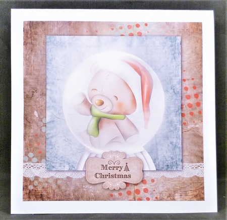 Christmas Snowglobe 8x8 Quick Card - Teddy by Michelle Chivers
