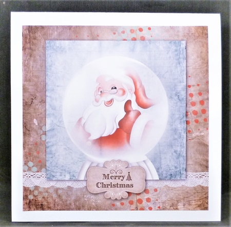 Christmas Snowglobe 8x8 Quick Card - Santa by Michelle Chivers