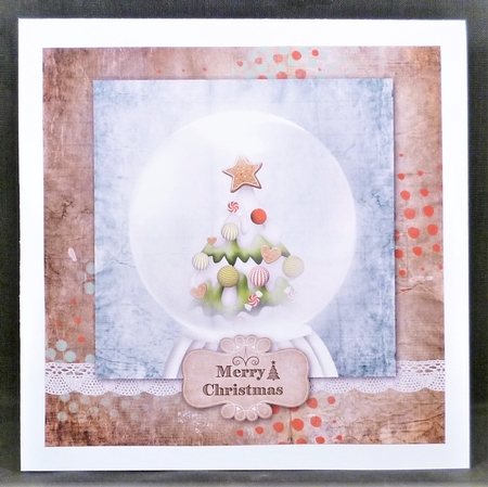 Christmas Snowglobe 8x8 Quick Card - Christmas Tree by Michelle Chivers