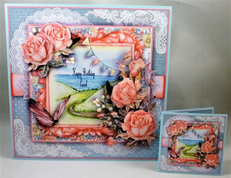 Pink roses A Sea View  by Michelle Chivers
