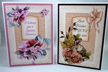 Duo of Florals Vintage & Lace Card Topper- set 3 Featured Gallery Photo