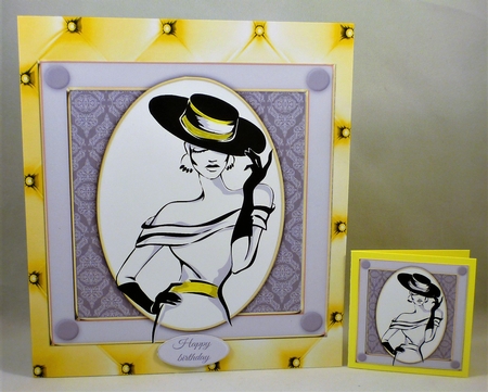 Beautiful Glamour Girl With Black Hat 8x8 by Michelle Chivers