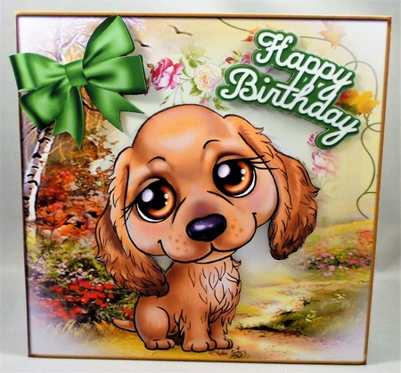 Cute set of 4 sheets, puppy eyes (set1)  7x7 cards by Michelle Chivers