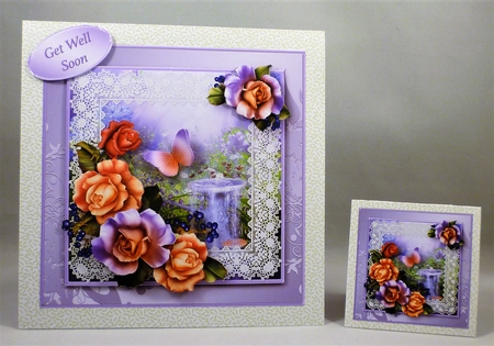 Woodland Roses Decoupage Card Mini Kit by Michelle Chivers