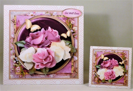 Pink and Cream Posy - Decoupage Card Mini Kit by Michelle Chivers