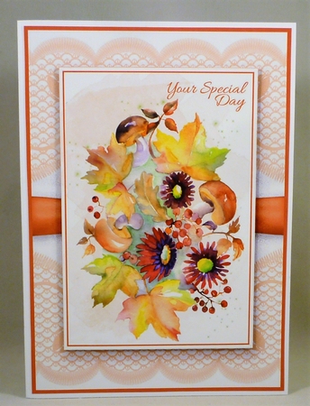 Floral Bouquet on Lace Card Topper - Design 6 by Michelle Chivers