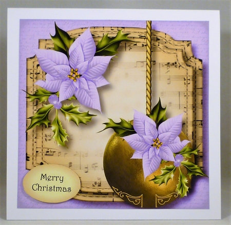 Golden Christmas Bauble - Lilac 8x8 by Michelle Chivers