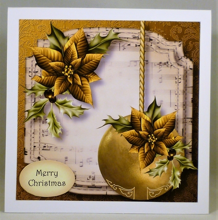 Golden Christmas Bauble - Gold 8x8 by Michelle Chivers