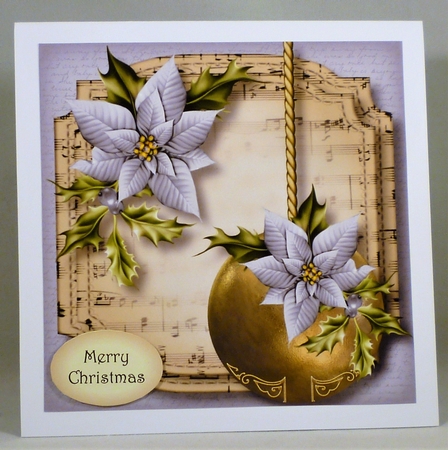 Golden Christmas Bauble - Silver 8x8 by Michelle Chivers