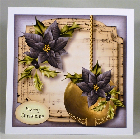 Golden Christmas Bauble - Pewter 8x8 by Michelle Chivers