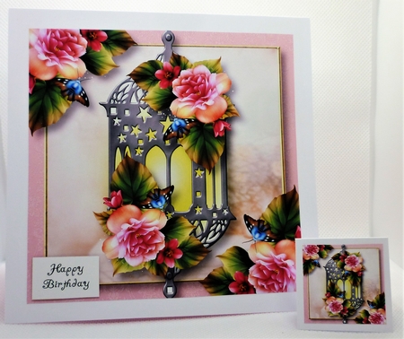 Floral Lantern - Beautiful Begonias 8x8 by Michelle Chivers