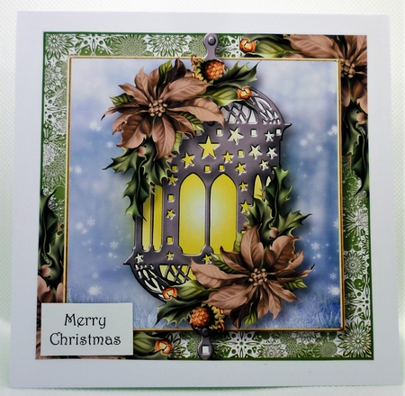 The Poinsettia Lantern - Vintage 8x8 by Michelle Chivers