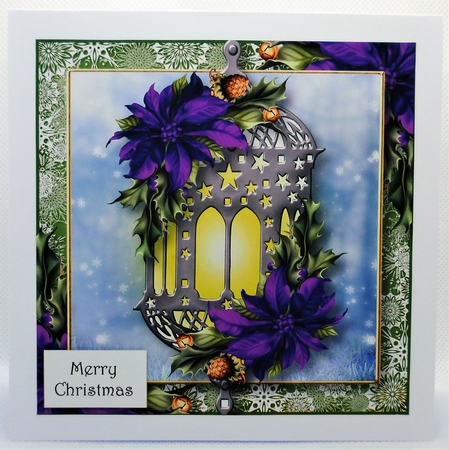 The Poinsettia Lantern - Purple 8x8 by Michelle Chivers