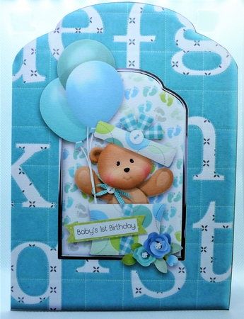 Boy Baby Milestones Scalloped Top Quick Card by Michelle Chivers