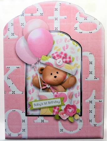 Girl Baby Milestones Scalloped Top Quick Card by Michelle Chivers