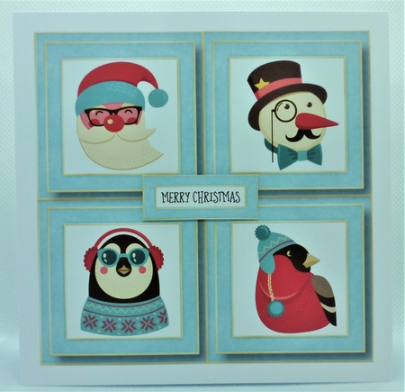 Hipster Christmas Quad Frame 8x8 by Michelle Chivers
