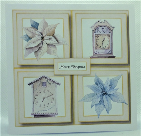 Christmas Clocks Quad Frame 8x8 by Michelle Chivers