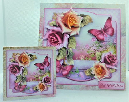 Roses and Butterflies - Decoupage Card Mini Kit by Michelle Chivers