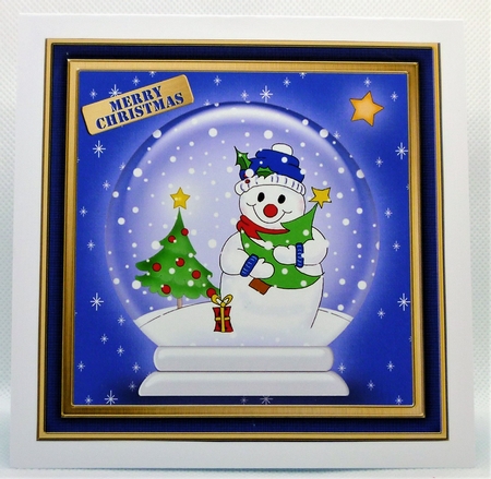 Christmas Snowman - Snowglobe Quick Cut and Fold Card by Michelle Chivers