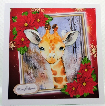 Beautiful Festive Giraffe 8x8 by Michelle Chivers