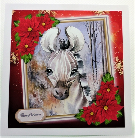 Beautiful Festive Zebra 8x8 by Michelle Chivers