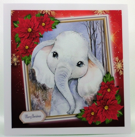 Beautiful Festive Elephant 8x8 by Michelle Chivers