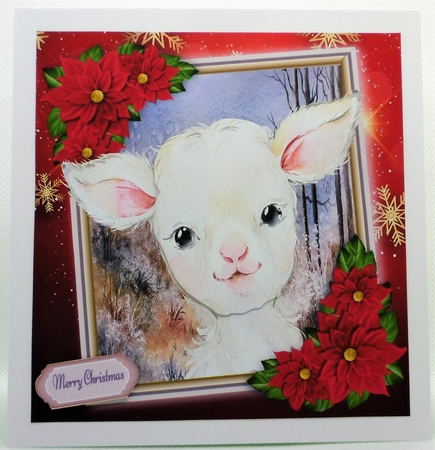 Beautiful Festive Lamb 8x8 by Michelle Chivers