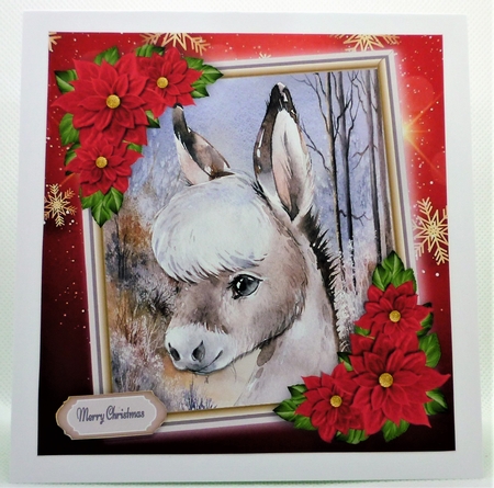 Beautiful Festive Donkey 8x8 by Michelle Chivers