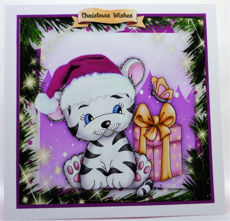 Christmas White Tiger by Michelle Chivers