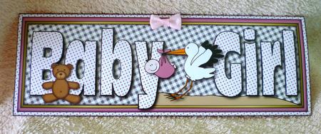 Baby Girl with Stork Large Dl by Michelle Chivers