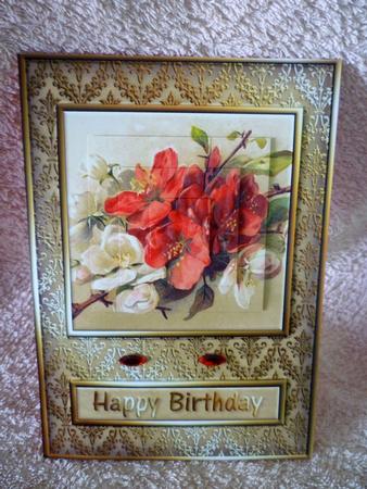 Red & White Flowers Quick Card by Michelle Chivers