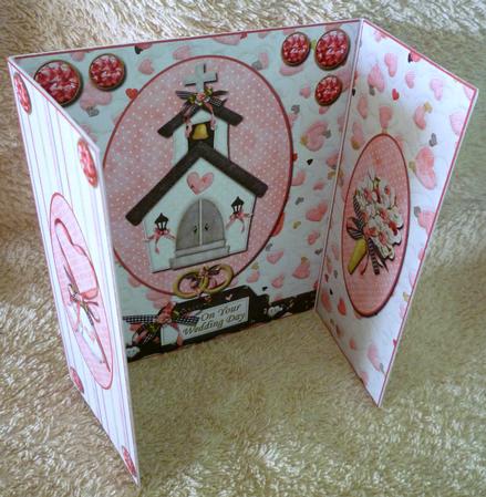 On Your Wedding Day Pink Gate Fold Card by Michelle Chivers