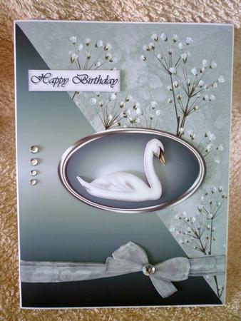 Swan Card Front by Michelle Chivers
