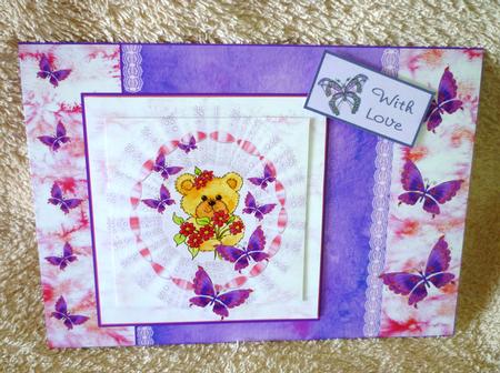 Bear and Butterflies Step by Step Decoupage Card by Michelle Chivers