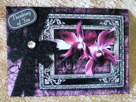 Gothic Pink Flowers Quick Card by Michelle Chivers