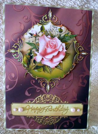 Pink Rose Card Front by Michelle Chivers