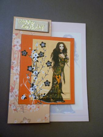 Oriental Dream Girl ~ Fold Back Card by Michelle Chivers